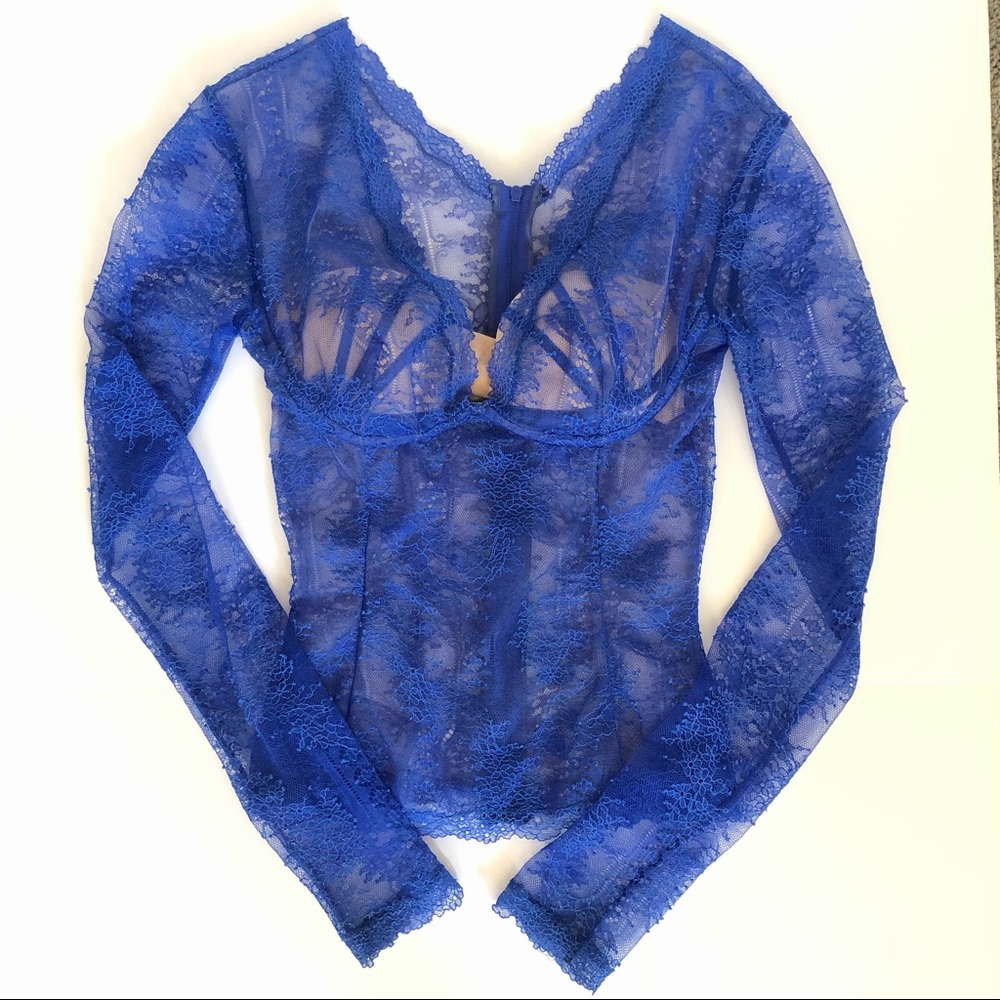 La Perla Blue Lace Blouse
